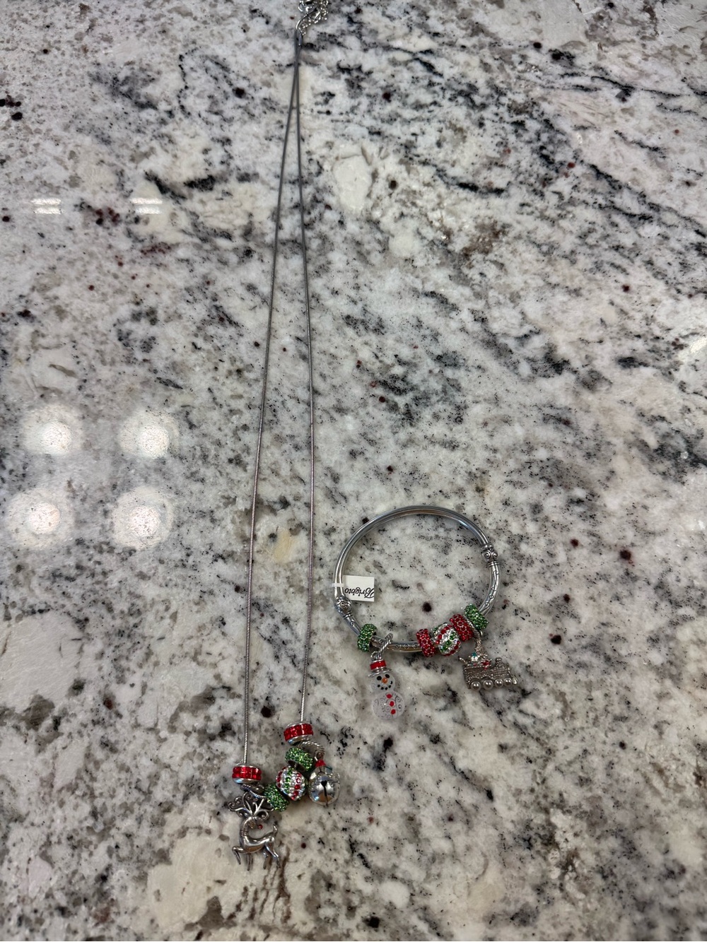Brighton Silver-Tone Bracelet and Necklace with Holiday Charms NWT